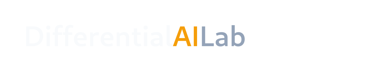 Differential AI Lab wordmark, light text, 1280 pixels wide