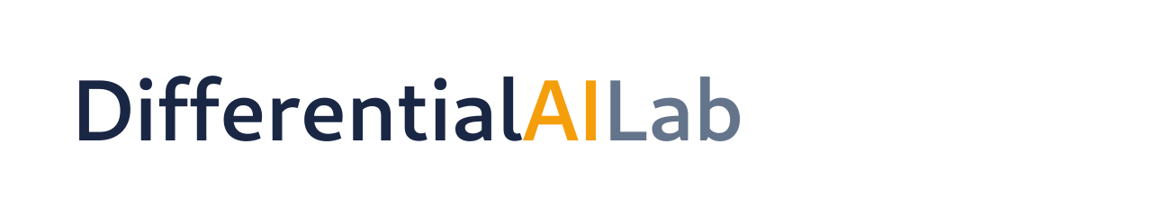 Differential AI Lab wordmark, navy text, 1280 pixels wide